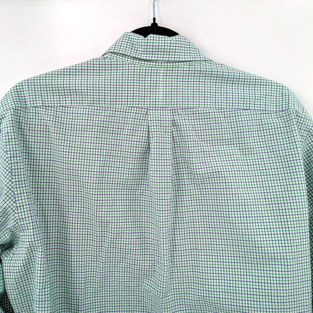 Ralph Lauren Boys Green Blue Gingham Preppy Button‎ Down Shirt Size 16